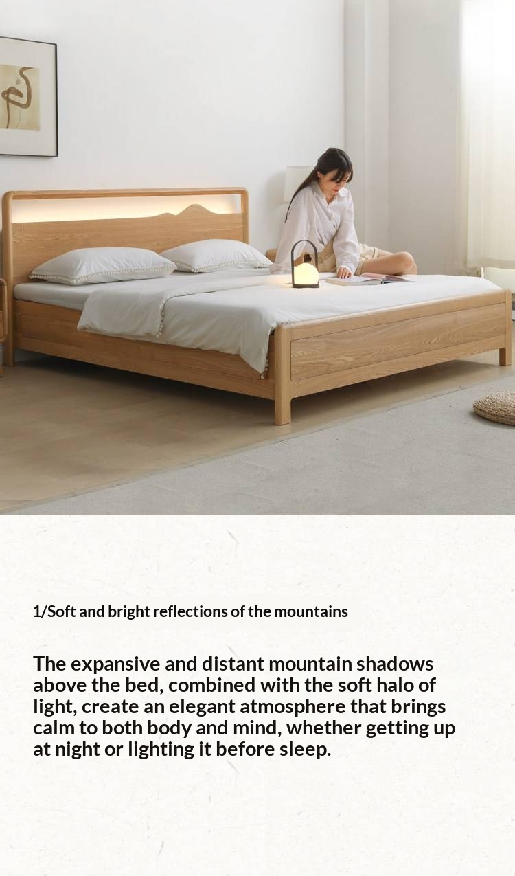 Ash Solid Wood Box Bed Modern Simple