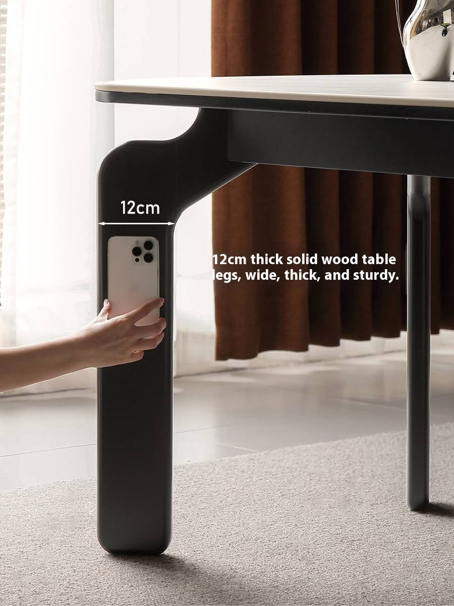 Solid Rubberwood Rock Board Dining Table