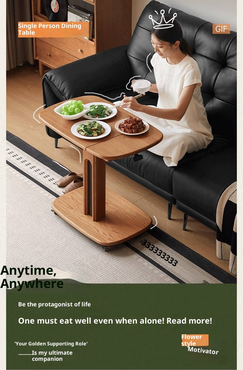 Cherry, Oak Solid Wood Elevating Desk Study Unit Mobile Desk