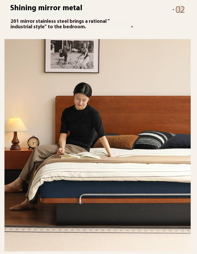Poplar Solid Wood Suspended Box Bed Bauhaus Style