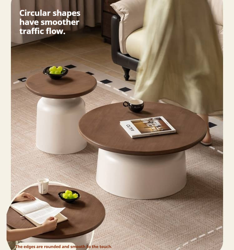 Solid Rubberwood Round Coffee Table