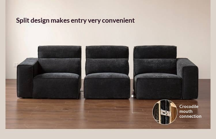 Chenille Tofu Block Sofa – Modern Casual Fully Removable Washable