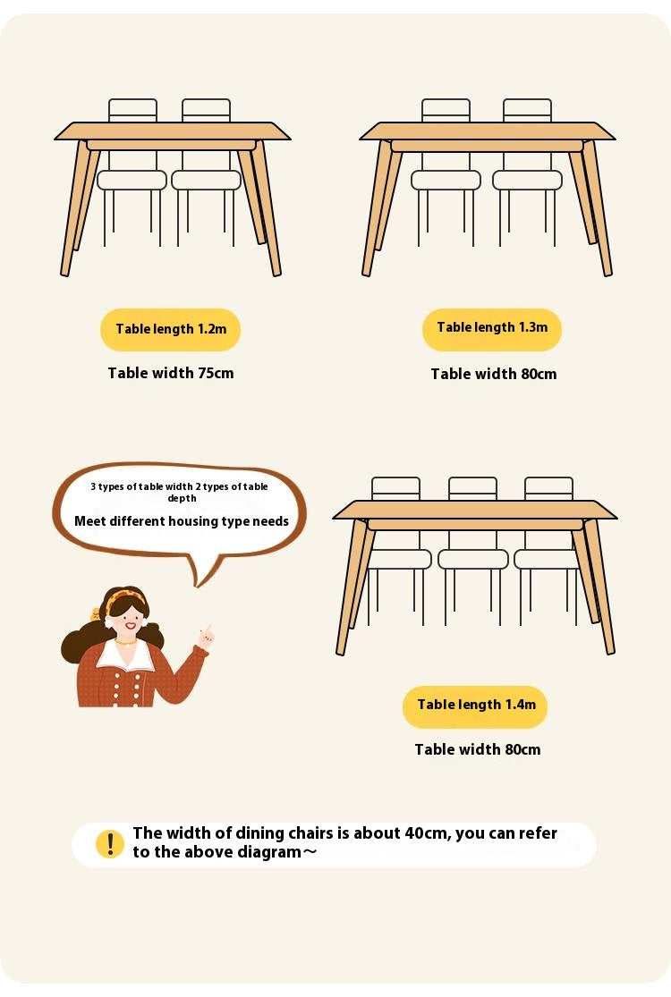Solid RubberWood Rock Plate Modern Dining Table