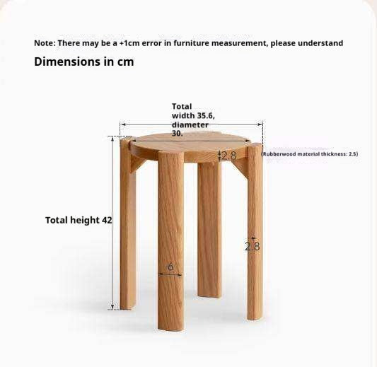 4 pcs Black Walnut, Ash, Oak Solid Wood, Cherry, Solid RubberWood Stackable Dining Stool