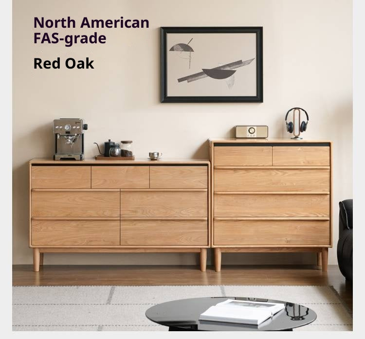 Ash Solid Wood Modern Drawer Cabinet