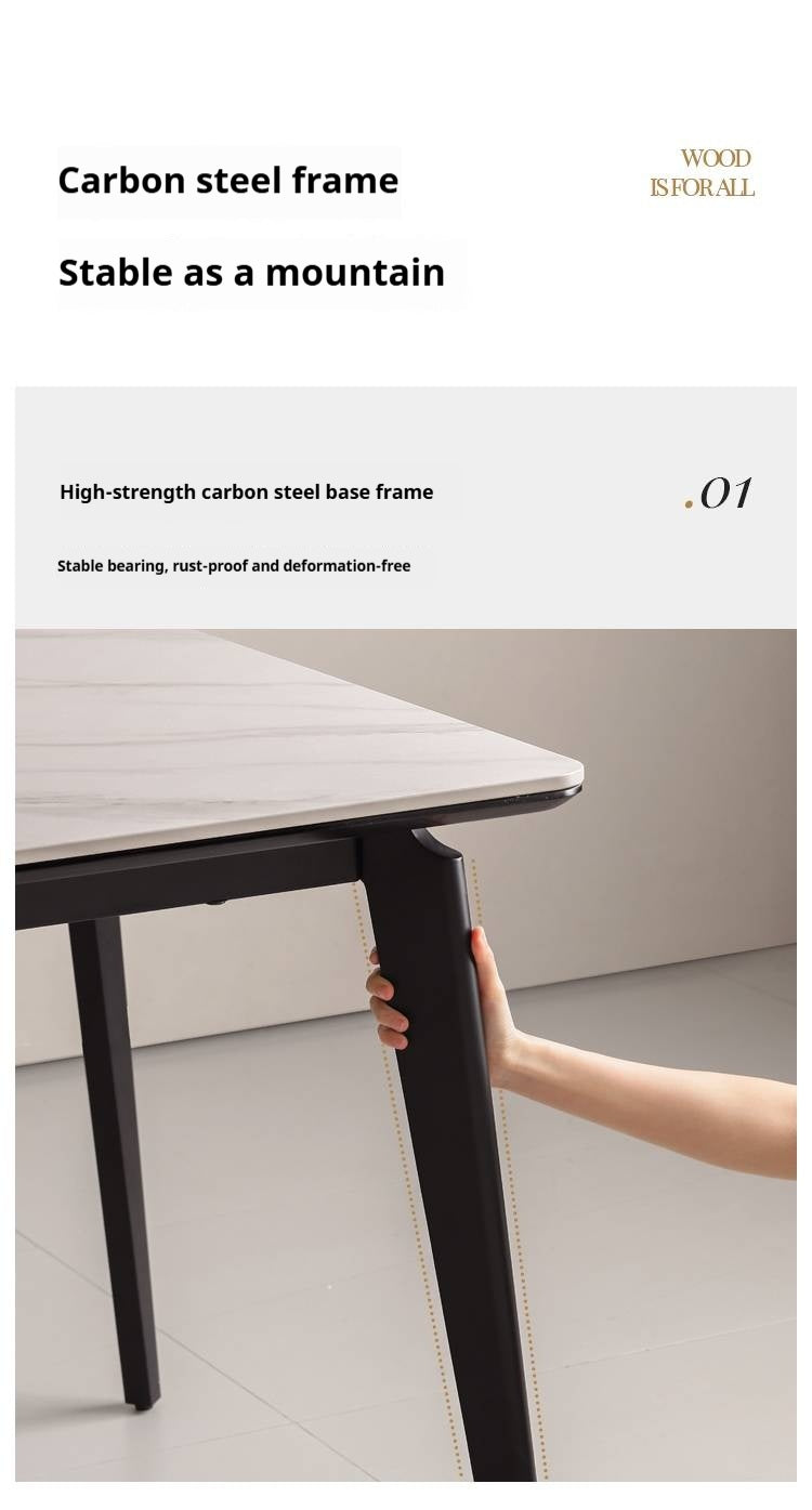 Solid Rubberwood Modern Minimalist Rock Board Dining Table