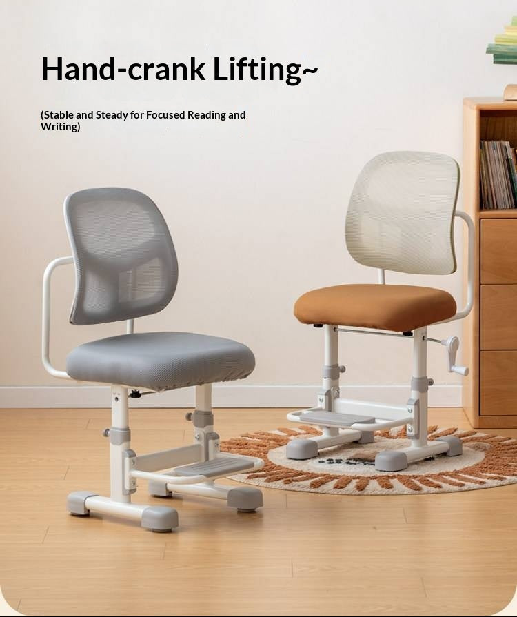 Ergonomic Height-Adjustable Kids Study Chair with Mesh Back and Footrest