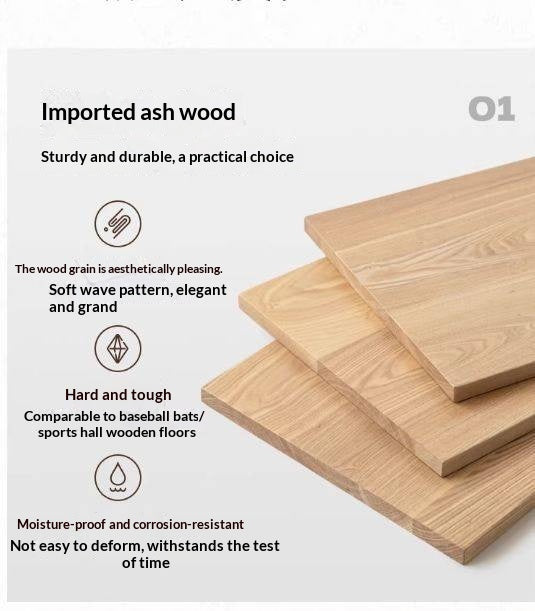 Ash Solid Wood Nordic Aesthetic Top Slab Coffee Table
