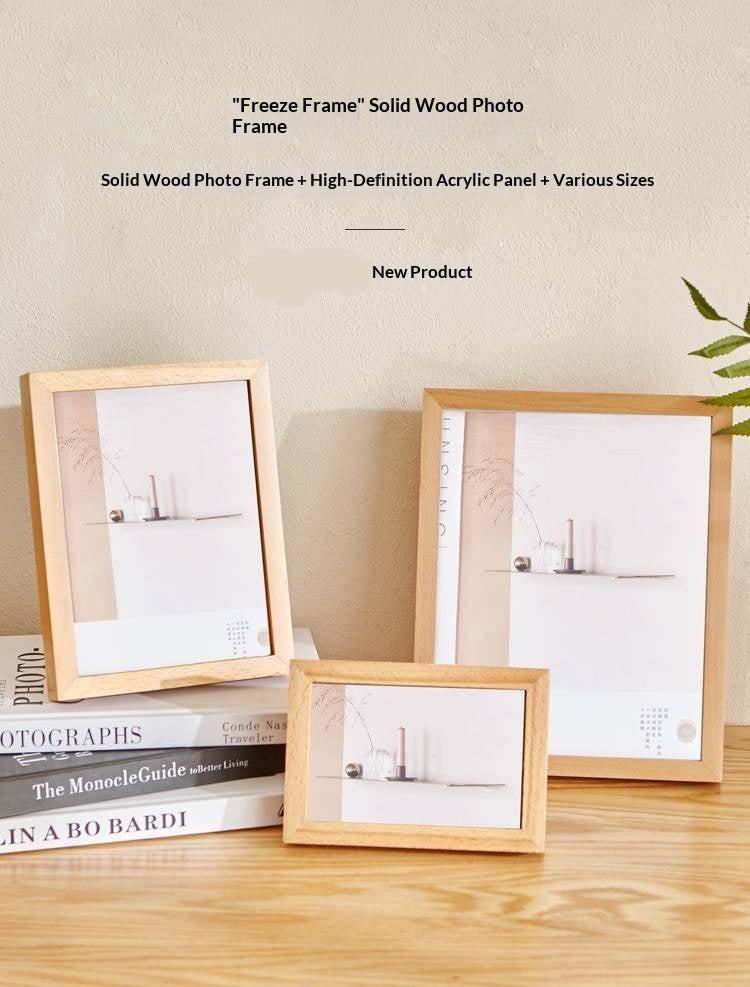 Beech, Black Walnut Solid Wood Nordic Freeze Frame Photo