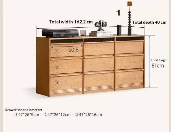 Cherry Solid Wood Drawer Cabinet.