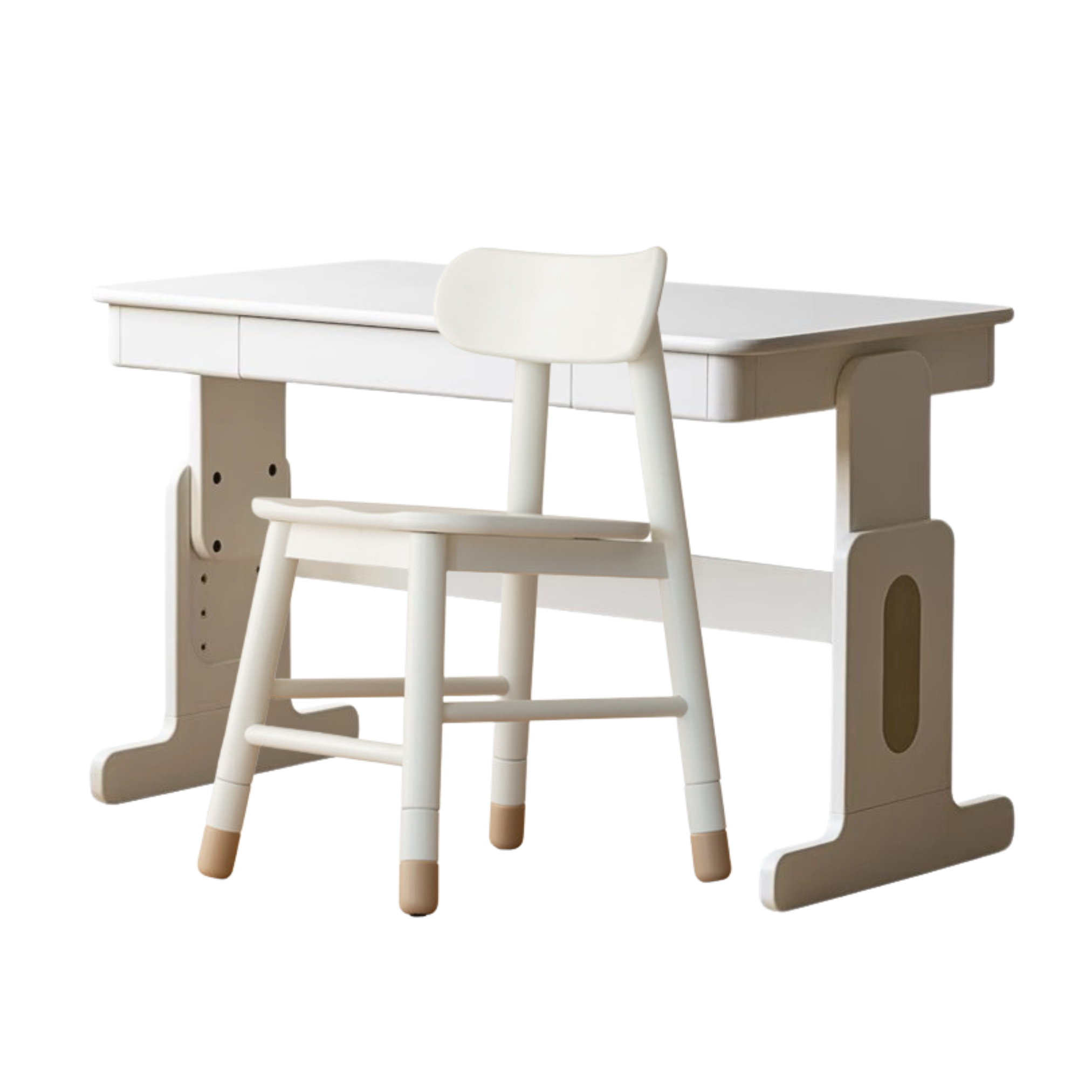 Beech Solid wood lift study desk  adjustable white children's desk