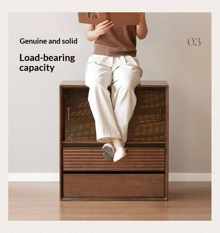 Golden Sandalwood Solid Wood Wall-Mounted Bookcase with Free Combination Grid Design