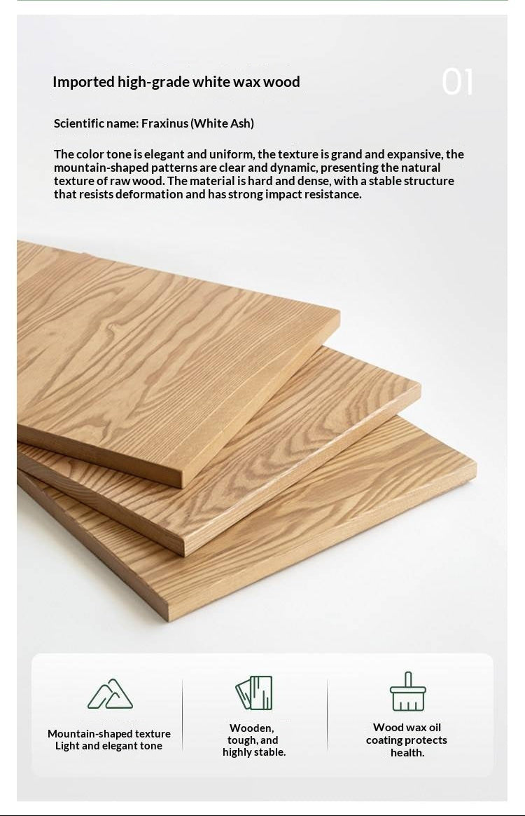 Ash, Oak Solid Wood Modern Minimalist Style Slab Dining Table