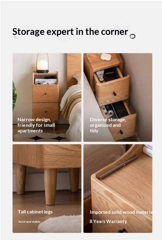 Ash, Oak Solid Wood, Solid RubberWood Modern Nightstand.
