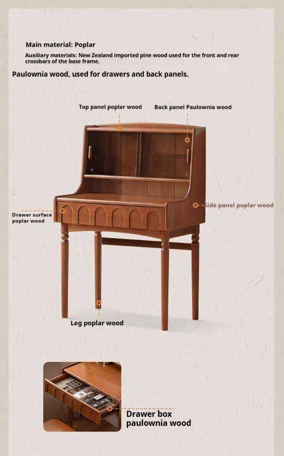 Poplar Solid Wood Multifunctional Vanity Table.