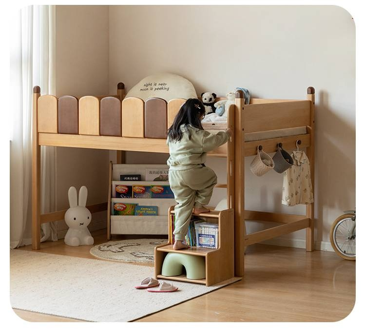 Beech Solid Wood Children's Treehouse Bed Multifunctional Loft Bed