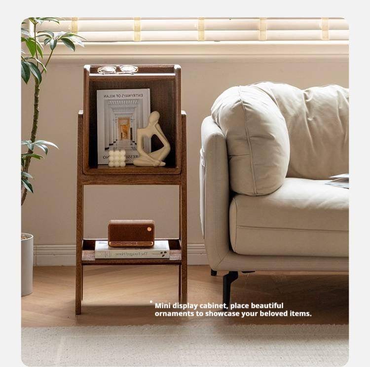 Oak Solid Wood Rack Nordic Side Cabinet.