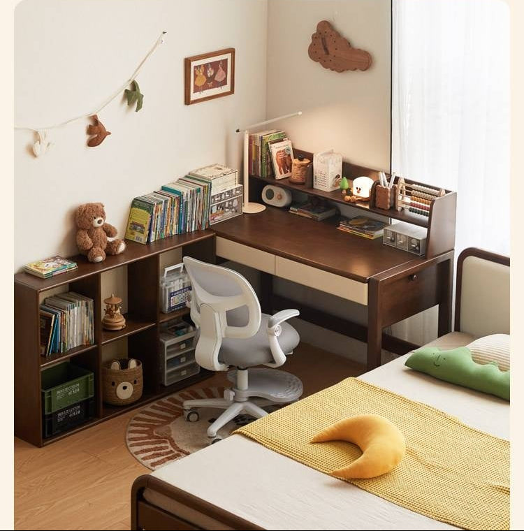 Solid Rubberwood Retro Style Children's Bookcase