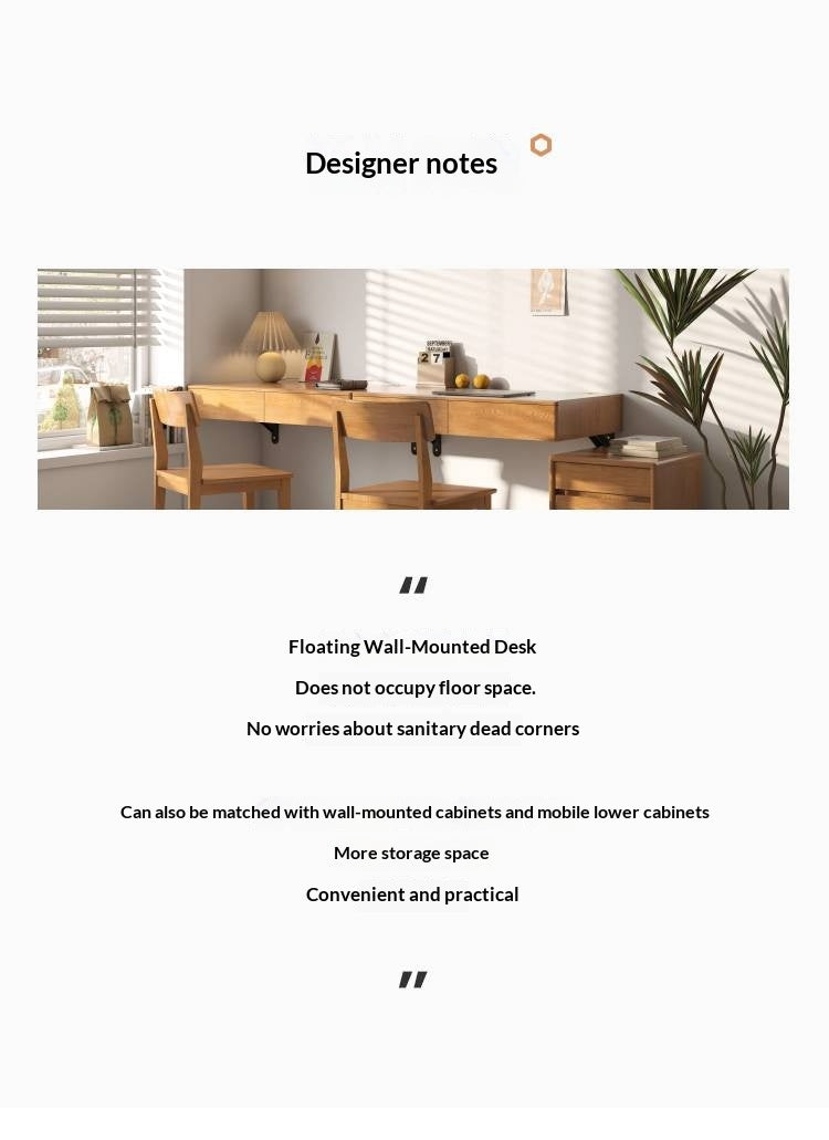 Oak Solid Wood Desk Cabinet with Drawers