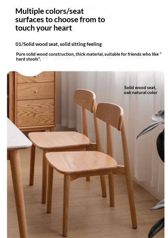 4 pcs set - Black Walnut, White Ash, Ach, Oak, Cherry, Solid RubberWood Dining Chair