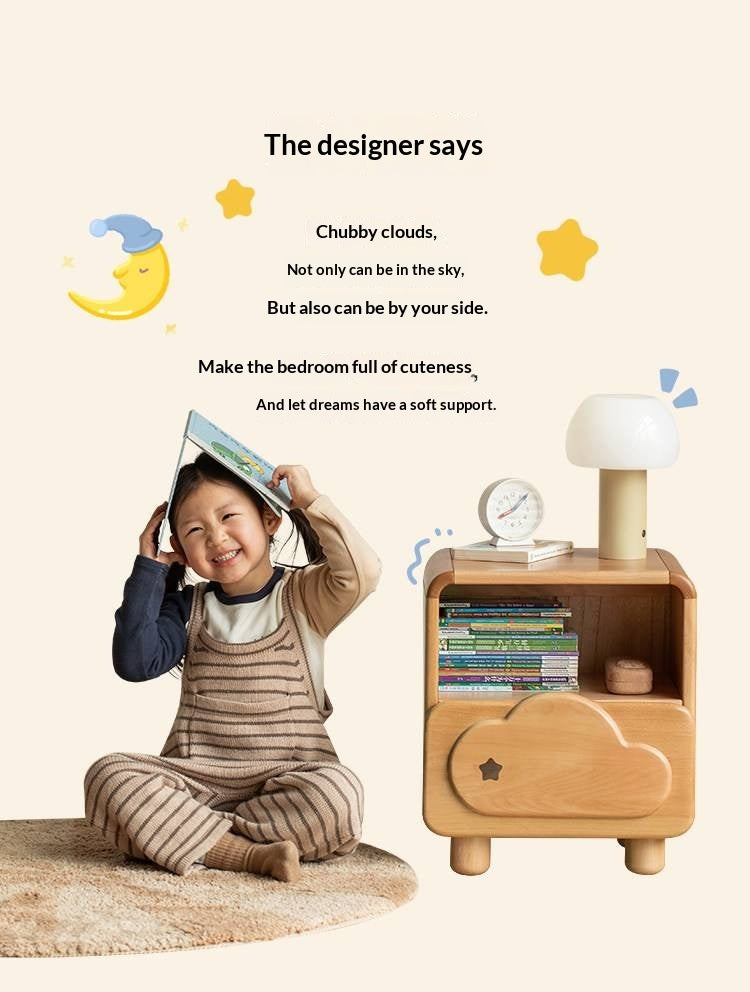 Beech Solid Wood Kids Nightstand