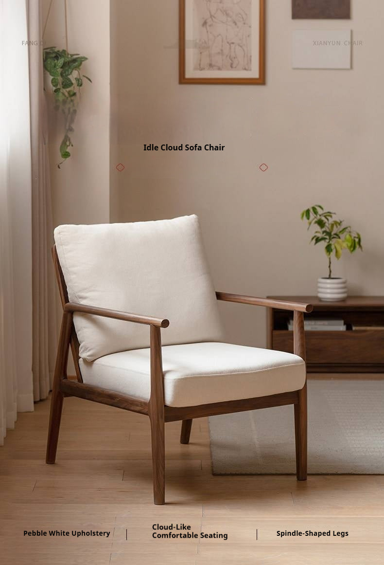 Ash Solid Wood genuine leather, fabric Sofa Chair