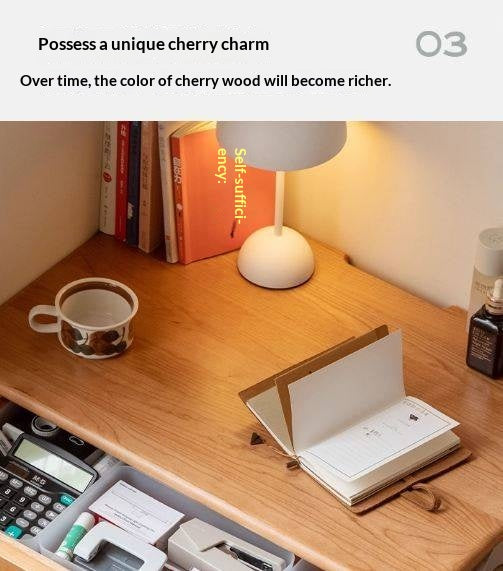 Cherry Solid Wood Desk With Drawers