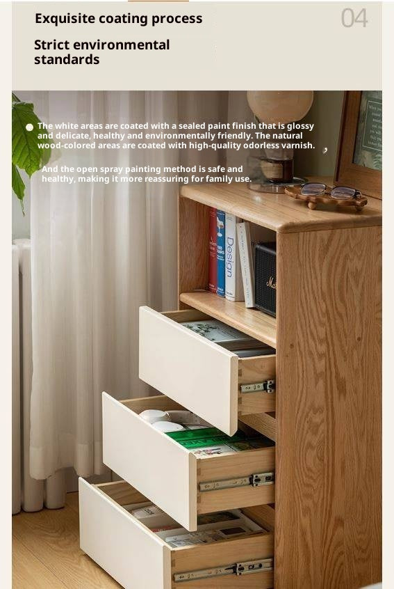 Oak Solid Wood Floor Side Cabinet