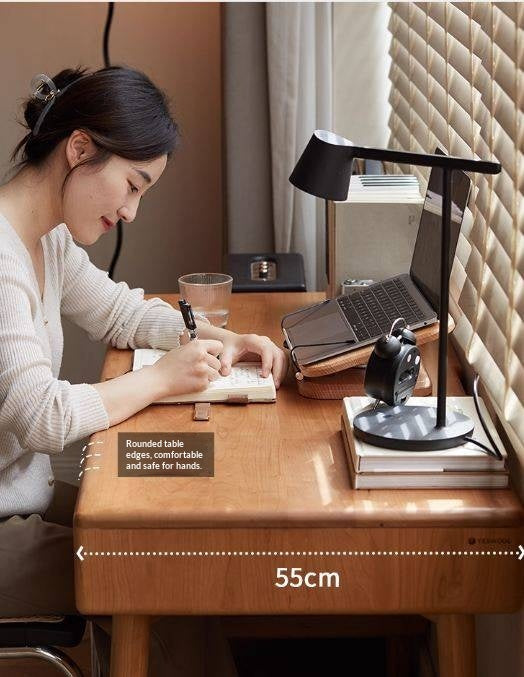 Cherry Solid Wood Retro Retractable Computer Desk