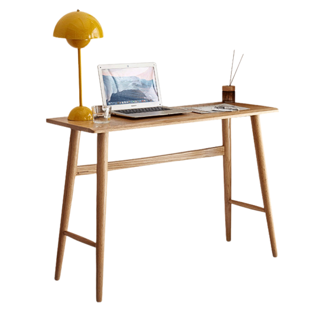 Oak, Cherry Solid Wood Narrow Office Desk