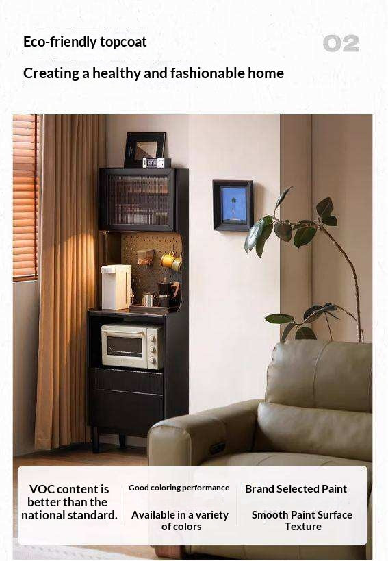 Solid RubberWood Minimalist Style Sideboard with Storage Cabinet