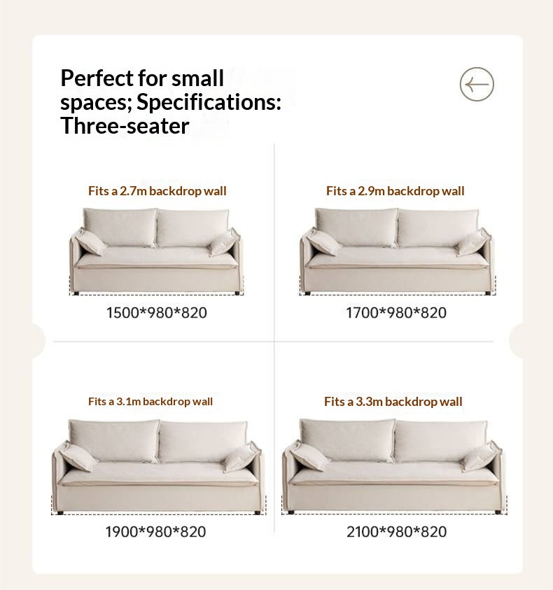 Cream-style washable fabric sofa with relaxed silhouette