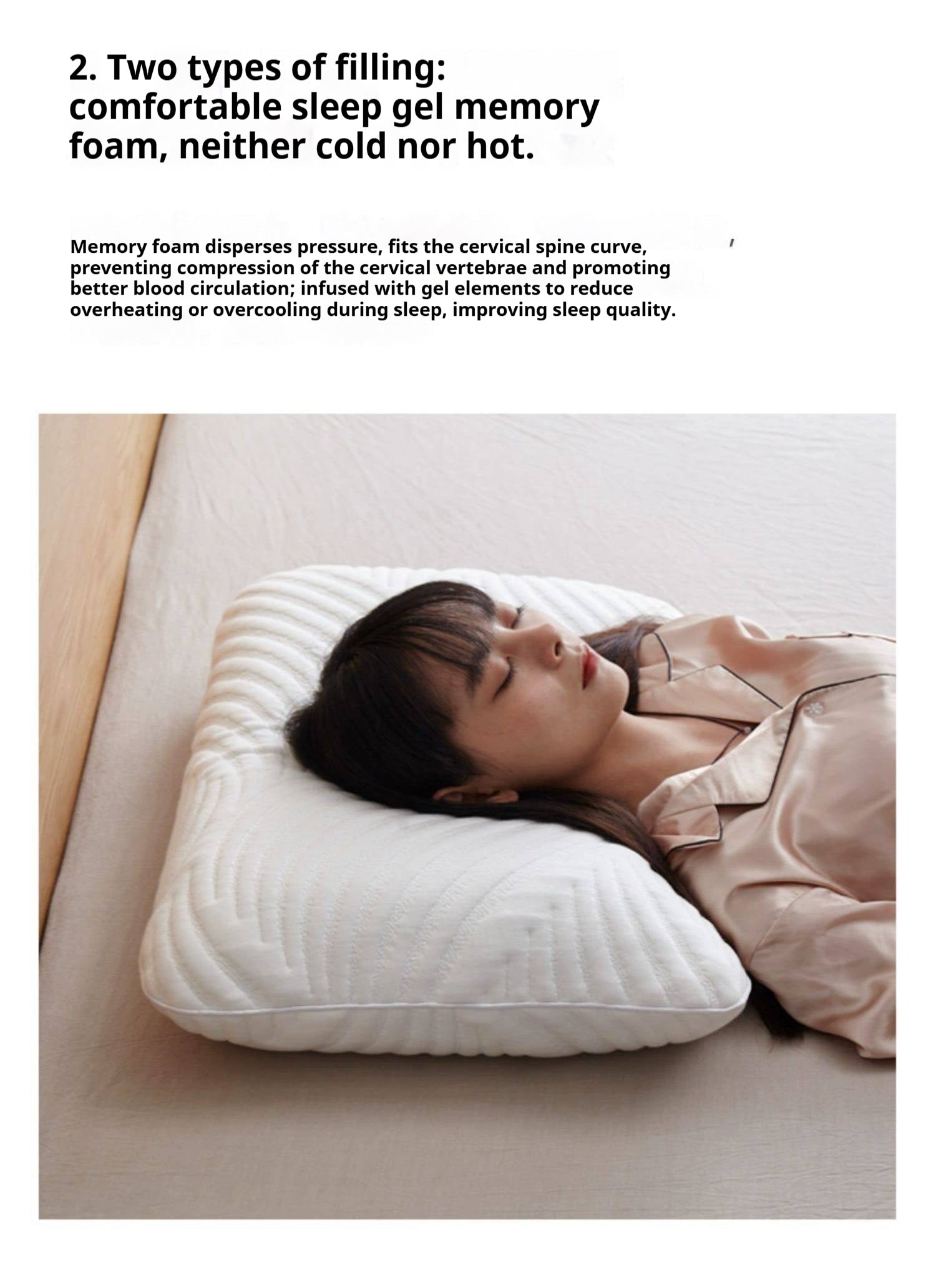 Natural Latex Sleep Pillow with Neck Support Design