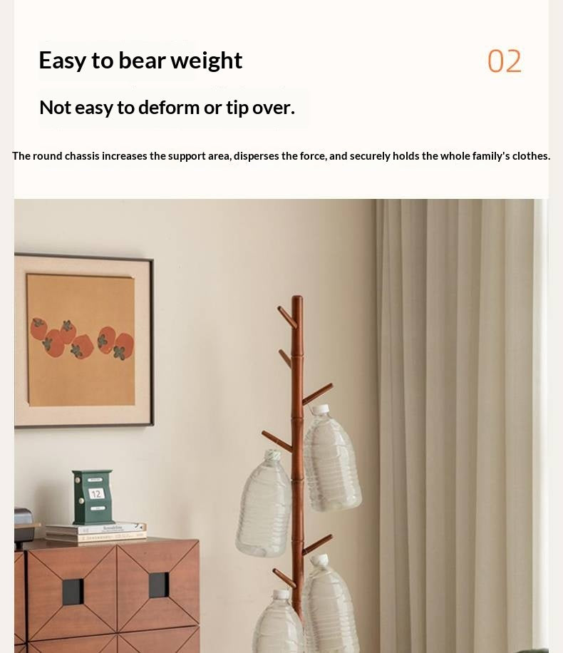 Solid Rubberwood Vintage Style Standing Clothes Hanger