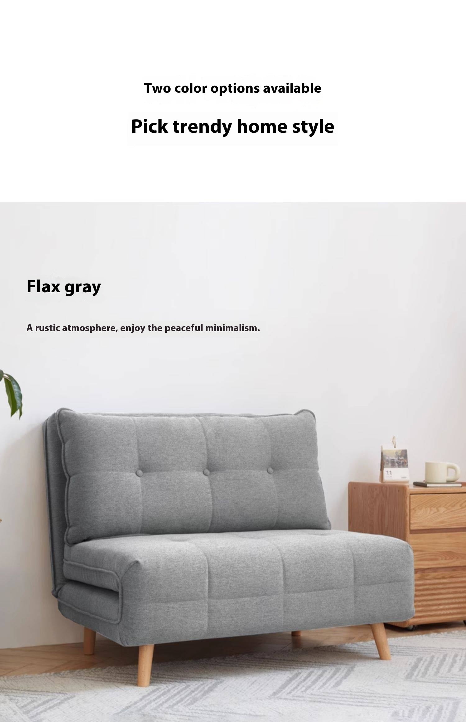 Fabric Sofa Bed, Multifunctional Folding.