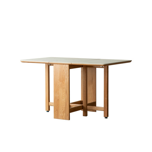 Oak Solid Wood Retractable Folding Dining Table