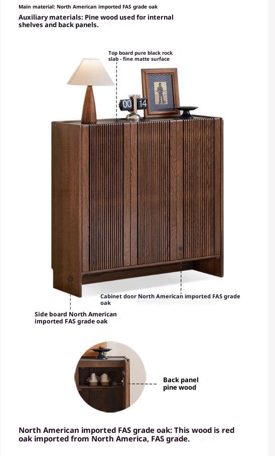 Oak Solid Wood Italian Light Luxury Shoe Cabinet