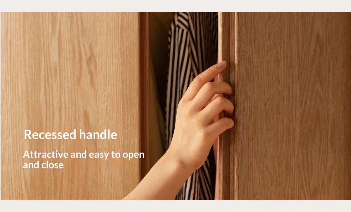 Oak Solid Wood Modern Storage Wardrobe with Casual Style