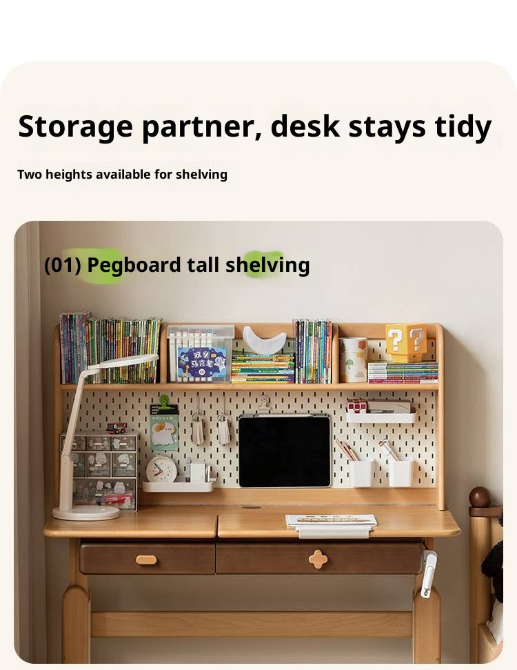 Beech Solid Wood Adjustable Height-Adjustable Study Desk