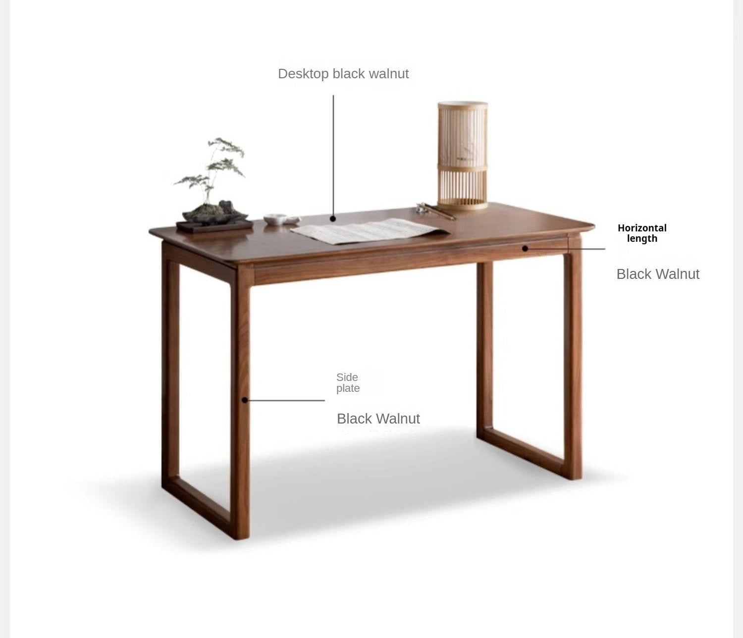 Black Walnut Solid Wood Writing Desk