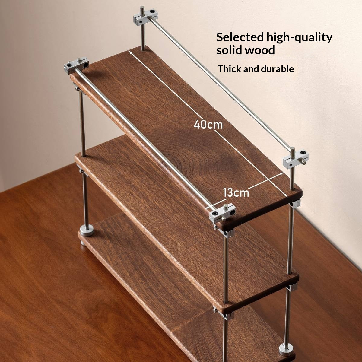 Sapele Solid Wood Multi Layer Storage Rack Antique Style
