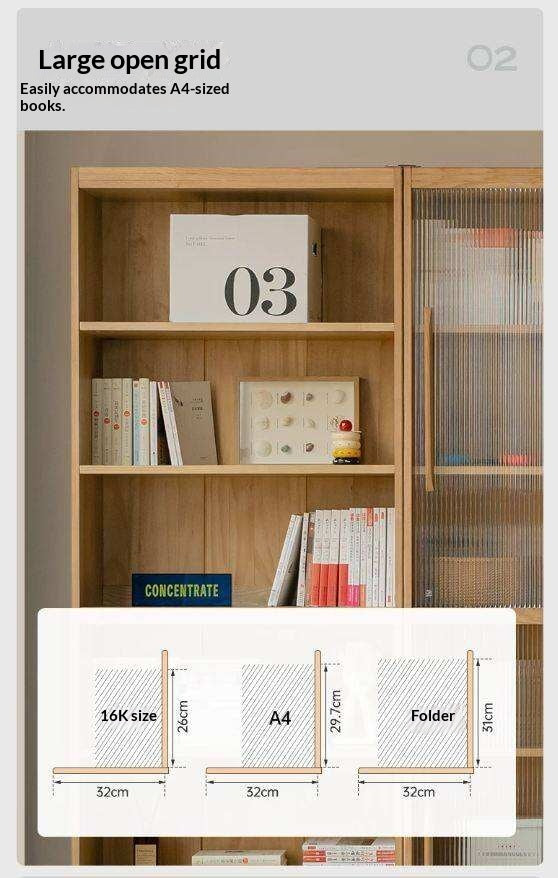 Ash, Oak Solid Wood Modern Combination Bookcase Integrated Card Seat