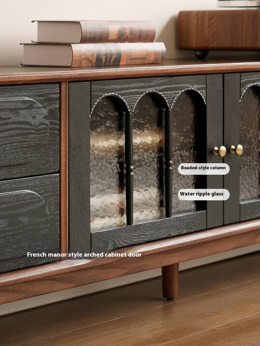 Ash Solid Wood French Retro TV Cabinet