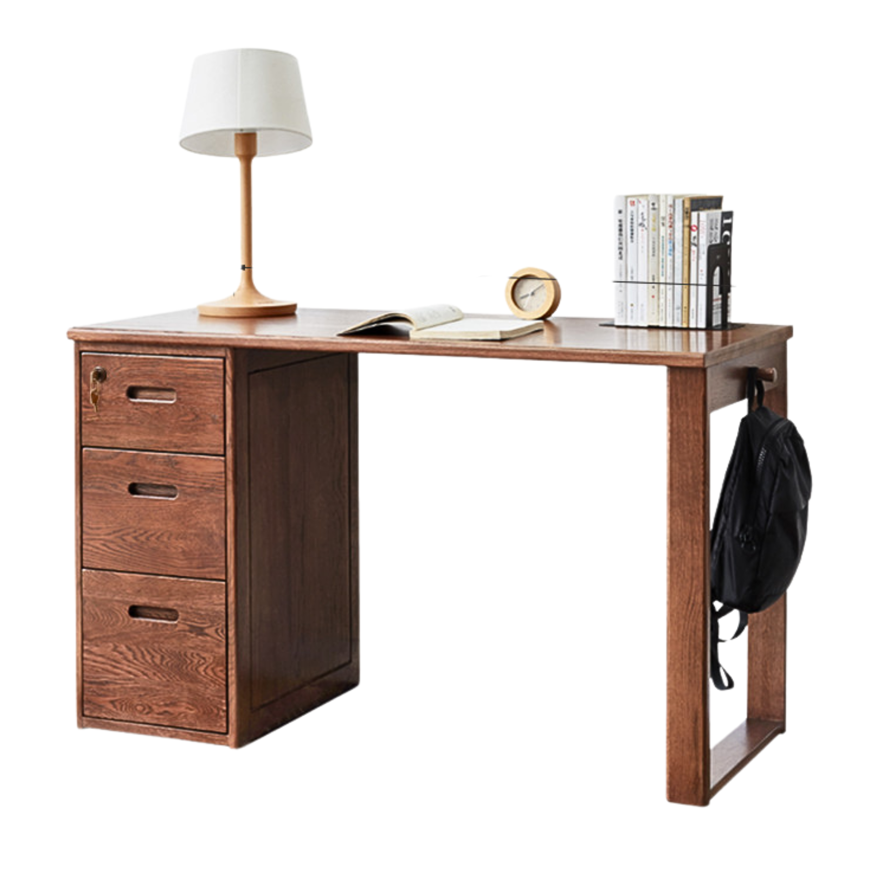 Oak Solid Wood Walnut color office Desk,"Together" combination desk-