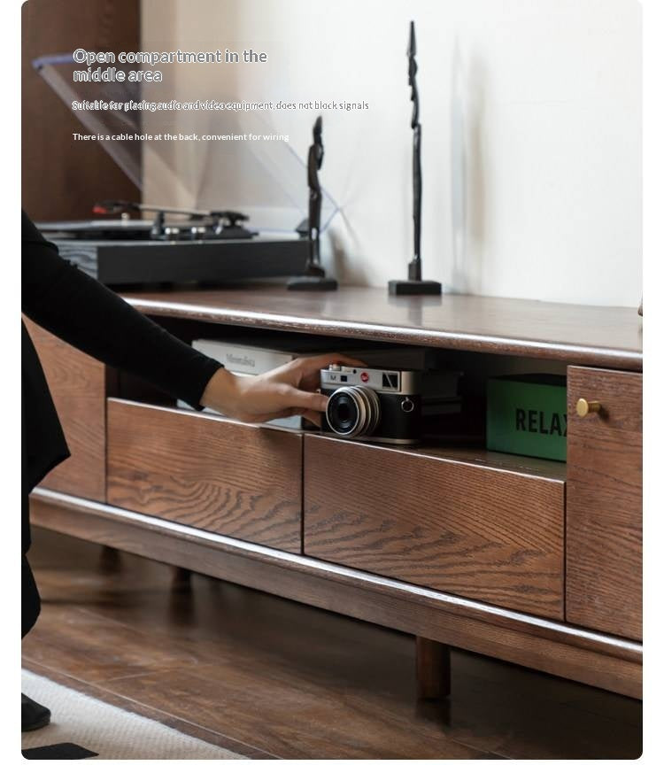 Oak Solid Wood Nordic Modern TV Stand