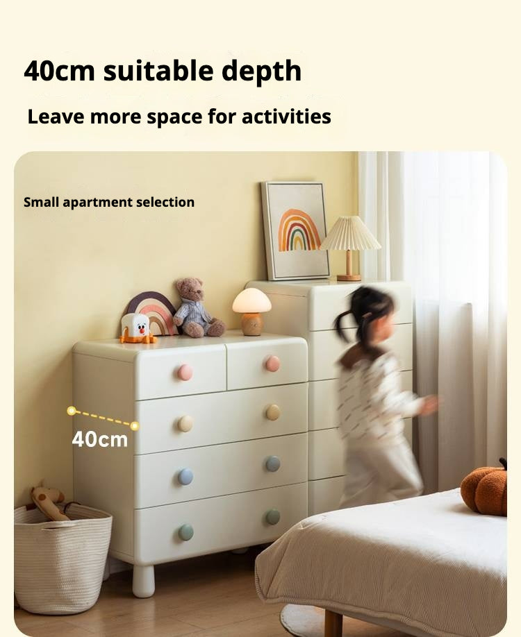 Rubber Solid Wood Children's Storage Cabinet.