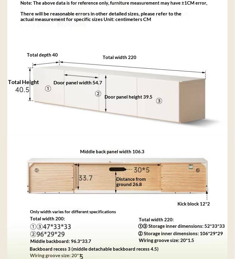 Solid Rubberwоod TV Cabinet Cream Style Large Capacity.