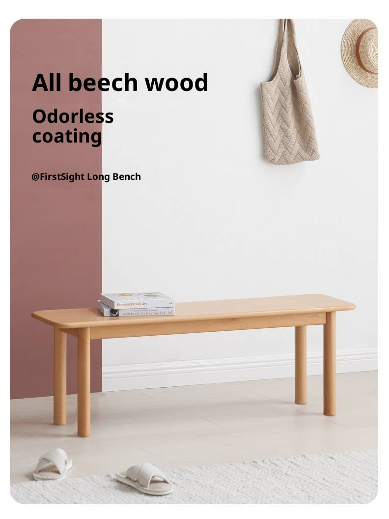 European Beech Wood Modern Long Bench