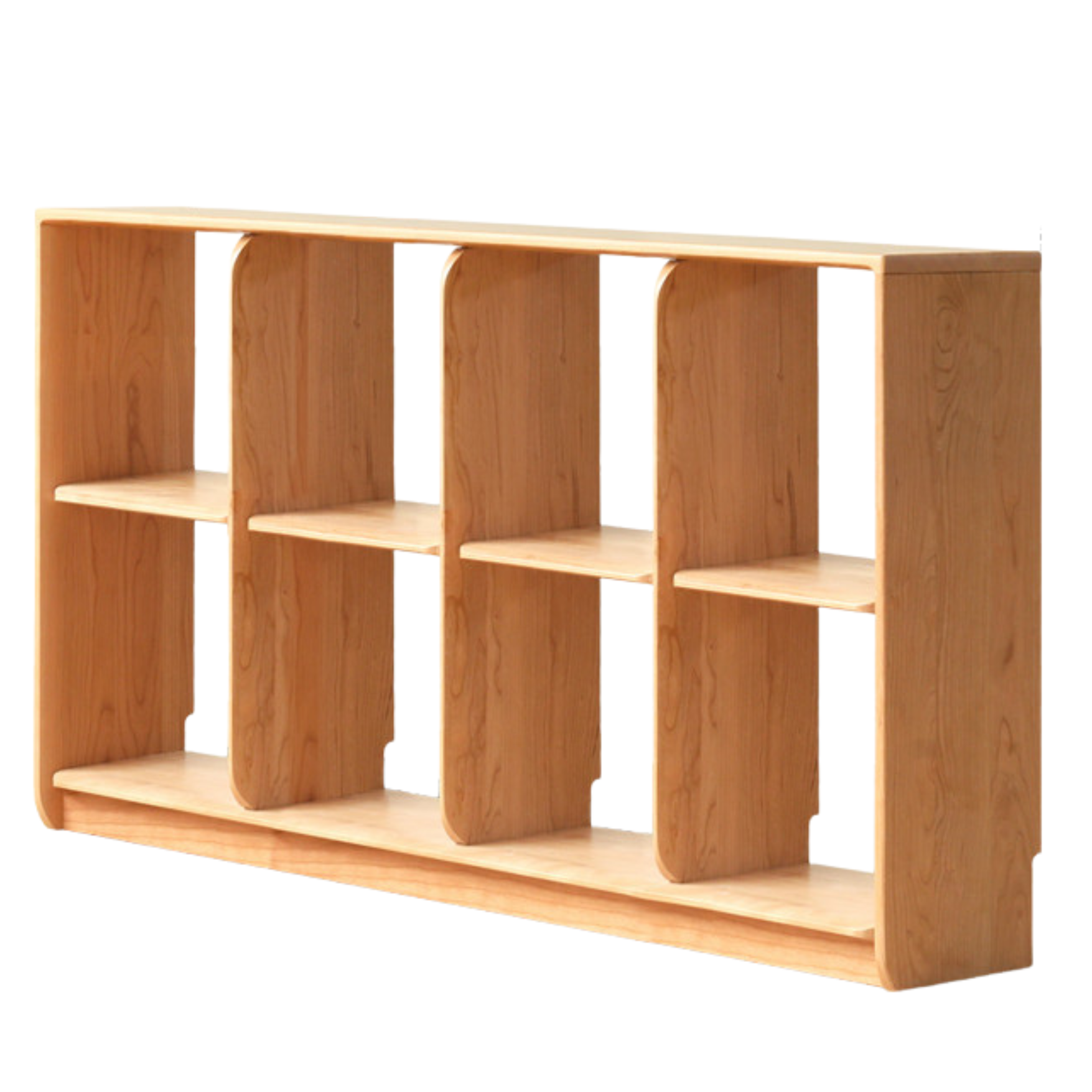 Cherry solid wood bookcase floor display free lattice combination<