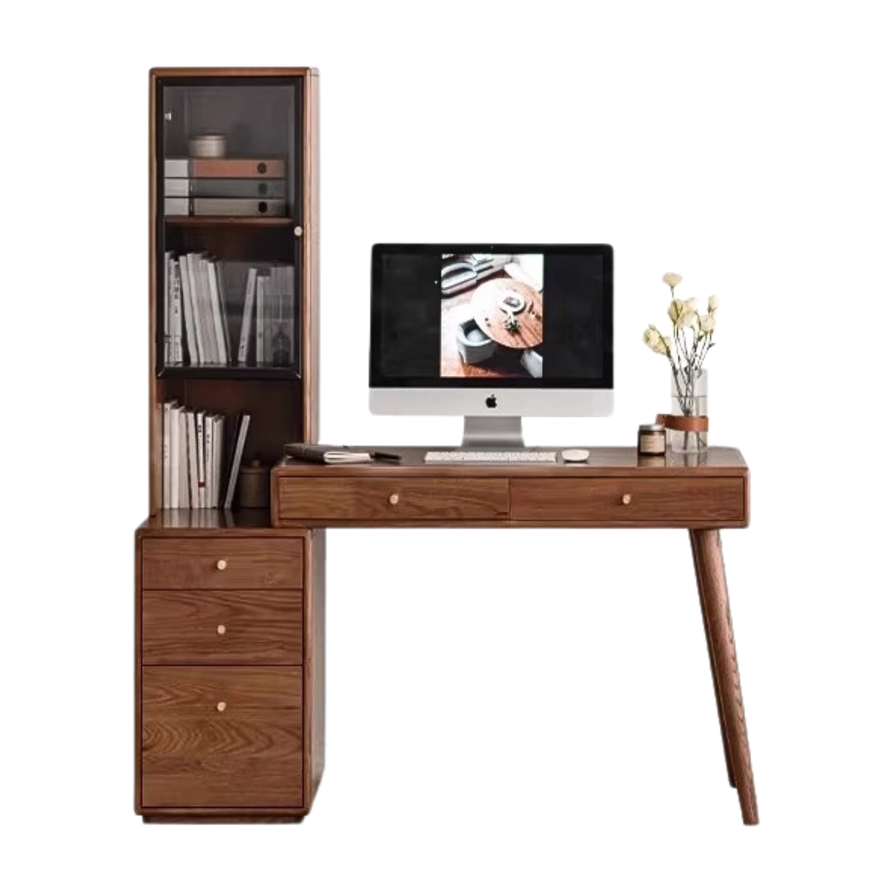 Black walnut, Ash Solid wood telescopic desk modern: